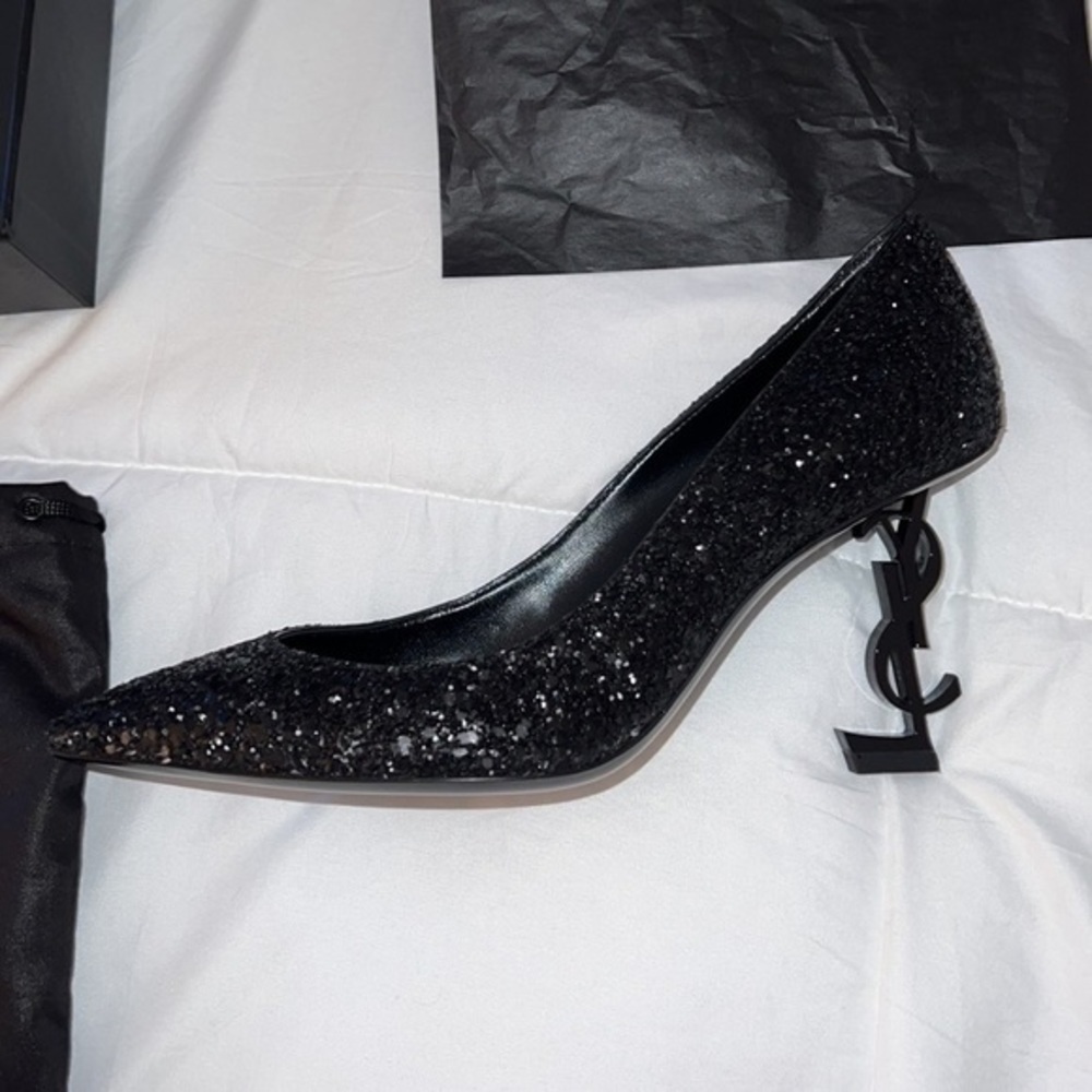 NEW Saint Laurent YSL 100% Authentic glitter heels‎ 👠 - Picture 8 of 9